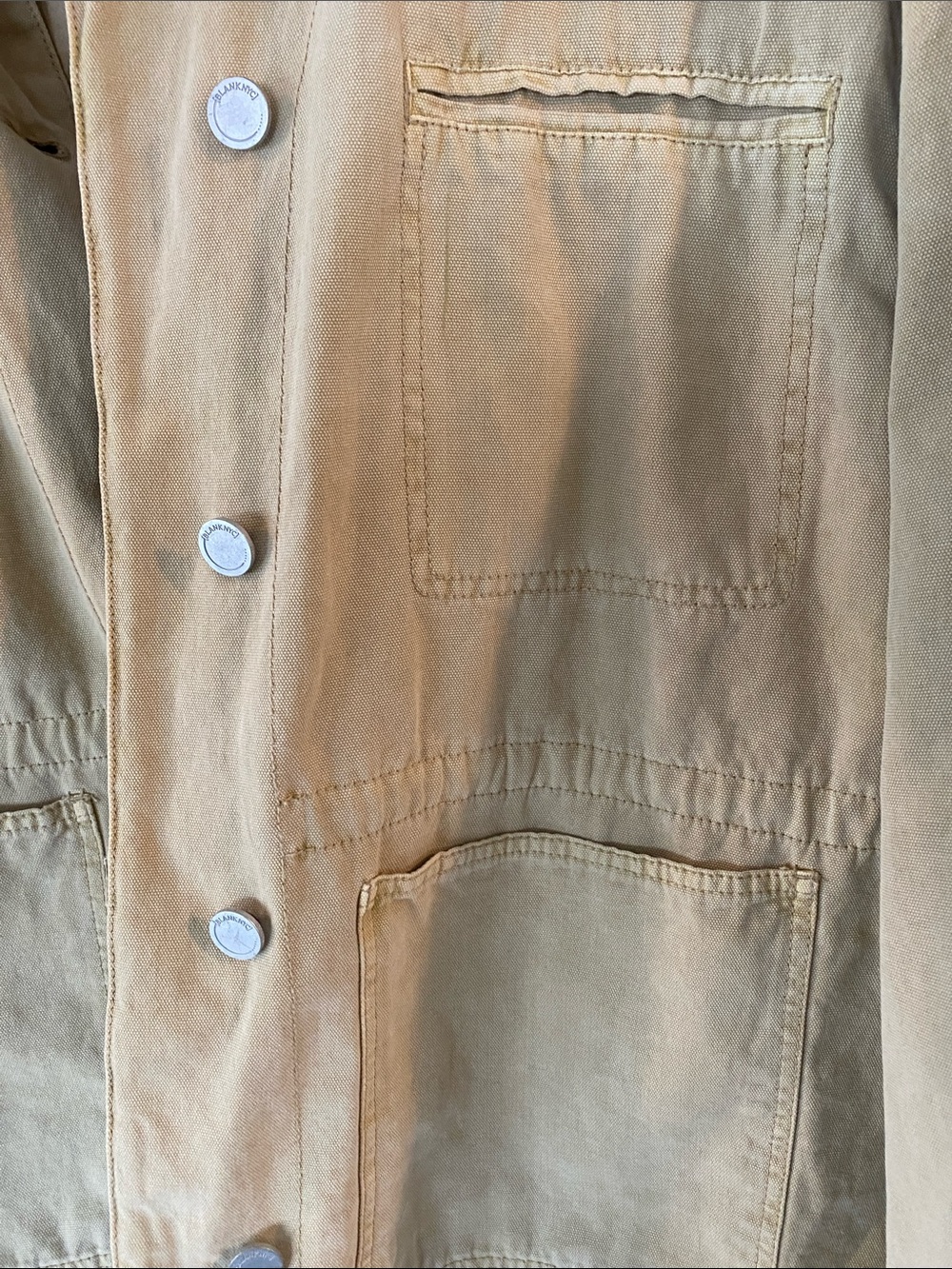 Blank NYC Beige Utility Jacket with Brown Collar with drawstring waist - Picture 7 of 11
